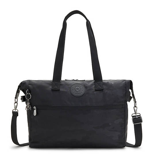 Sac Ordinateur Portable Kipling Ilia Tote Bag Noir Camouflage | FR 1914IL